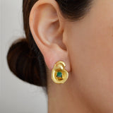 Aretes Fiba Esmeralda Pequeño